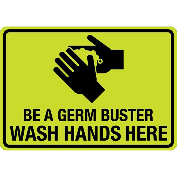 Lyle Wash Your Hands Before Entering, 10 in x 7 in, Hivis Reflective Decal, LCUV-0152ST-RD_10x7 LCUV-0153ST-RD_10x7 - main